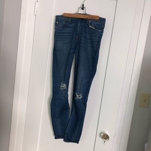 Hudson skinny jeans with ripped knee detail